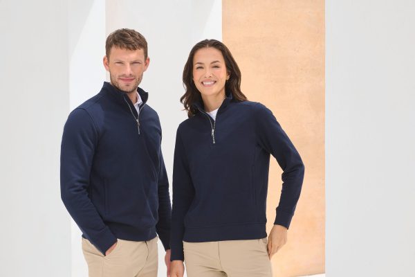 Sweat-shirt col zippé unisexe