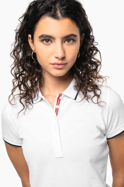 Polo maille piquée manches courtes femme – Image 3