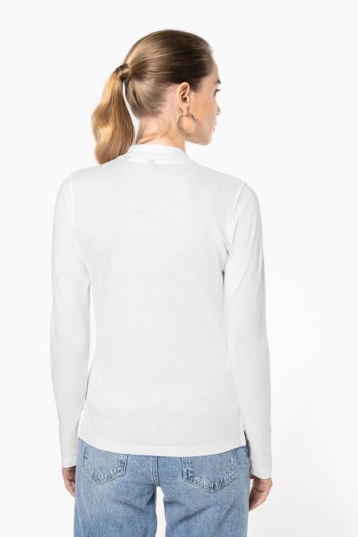 Polo piqué manches longues femme – Image 2