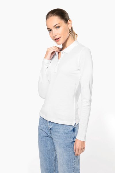 Polo piqué manches longues femme – Image 5