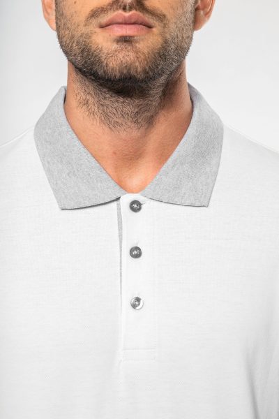 Polo piqué bicolore homme – Image 3