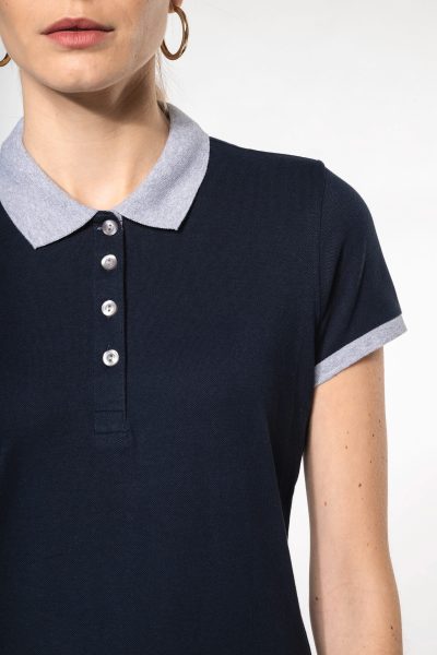 Polo piqué bicolore femme – Image 2