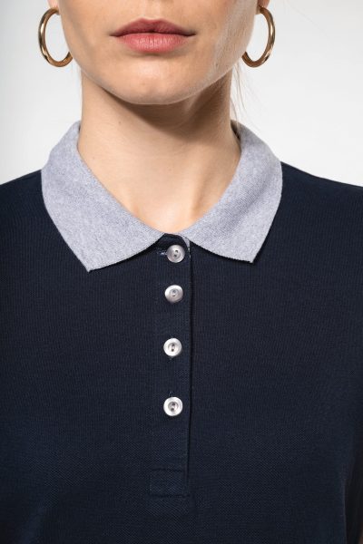 Polo piqué bicolore femme – Image 4