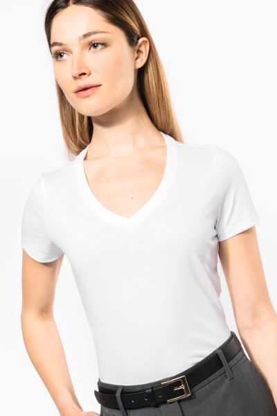 T-shirt Supima® col V manches courtes femme – Image 3