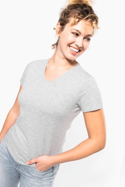 T-shirt col V manches courtes femme – Image 3