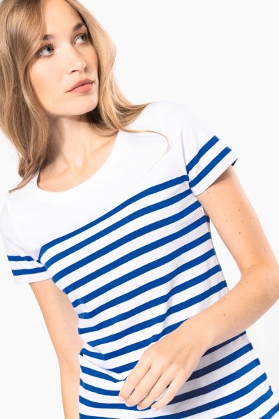 T-shirt marin col rond Bio femme – Image 3