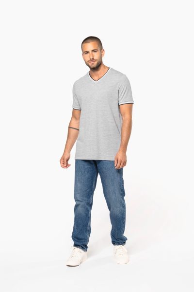 T-shirt maille piquée col V homme – Image 7