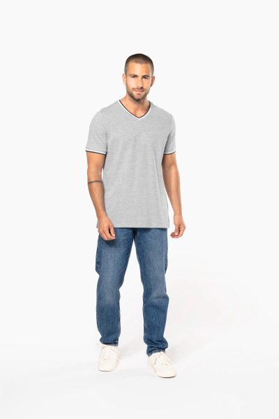T-shirt maille piquée col V homme – Image 8