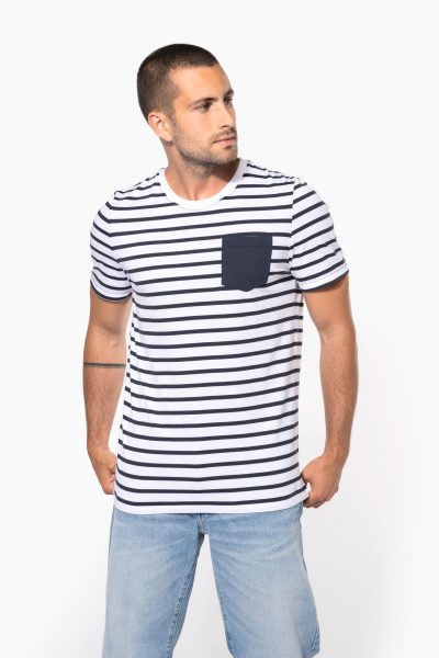 T-shirt rayé marin avec poche manches courtes homme – Image 6