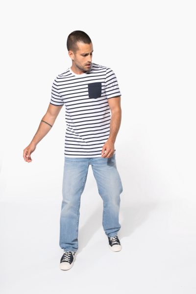 T-shirt rayé marin avec poche manches courtes homme – Image 7