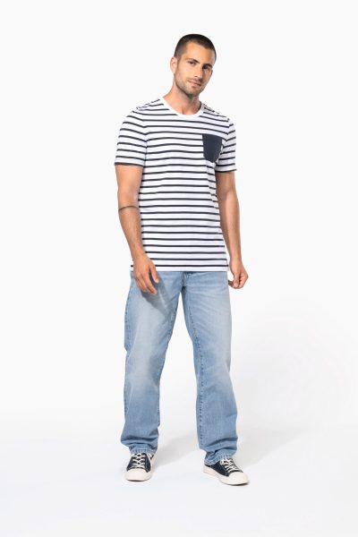 T-shirt rayé marin avec poche manches courtes homme – Image 5