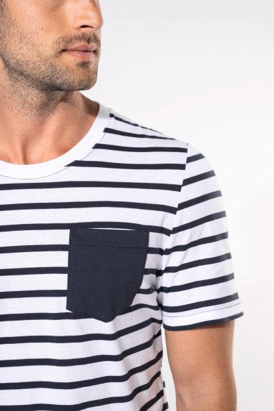 T-shirt rayé marin avec poche manches courtes homme – Image 3