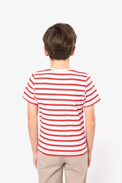 T-shirt rayé marin avec poche manches courtes enfant – Image 4