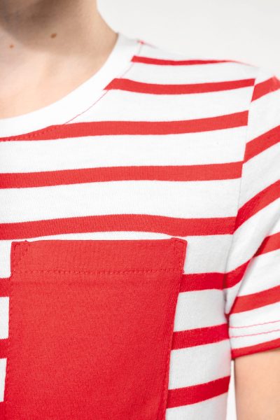 T-shirt rayé marin avec poche manches courtes enfant – Image 6