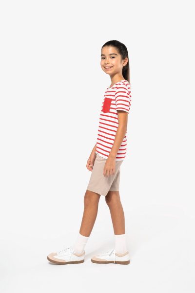 T-shirt rayé marin avec poche manches courtes enfant – Image 8