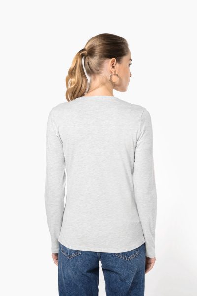 T-shirt col V manches longues femme – Image 2