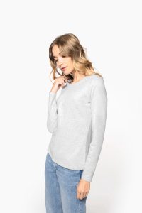 T-shirt col rond manches longues femme
