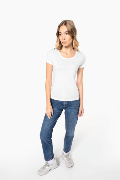 T-shirt Bio col à bords francs manches courtes femme – Image 8