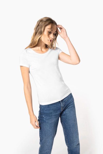 T-shirt Bio col à bords francs manches courtes femme – Image 6