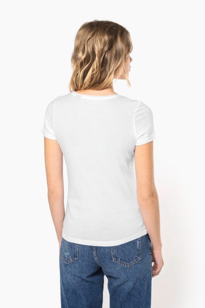 T-shirt Bio col à bords francs manches courtes femme – Image 2