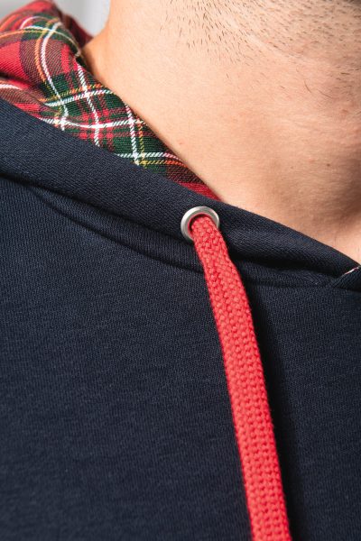 Sweat-shirt à capuche contrastée à motifs unisexe – Image 11