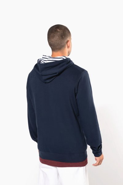 Sweat-shirt à capuche contrastée à motifs unisexe – Image 3
