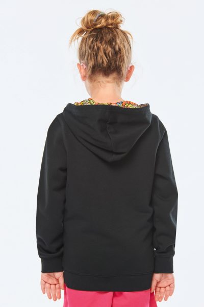 Sweat-shirt à capuche contrastée à motifs enfant unisexe – Image 15