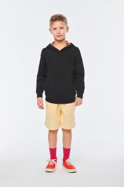 Sweat-shirt à capuche contrastée à motifs enfant unisexe – Image 13
