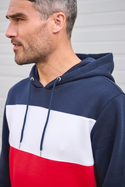Sweat-shirt tricolore à capuche unisexe – Image 8