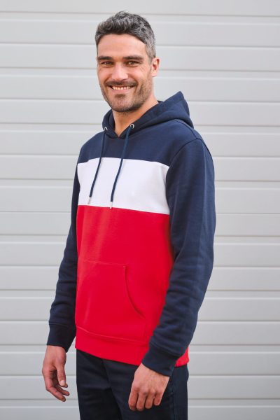 Sweat-shirt tricolore à capuche unisexe – Image 4