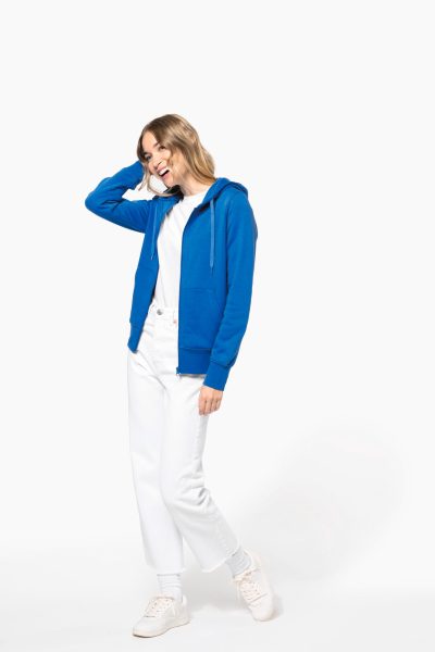 Sweat-shirt écoresponsable zippé à capuche femme – Image 9