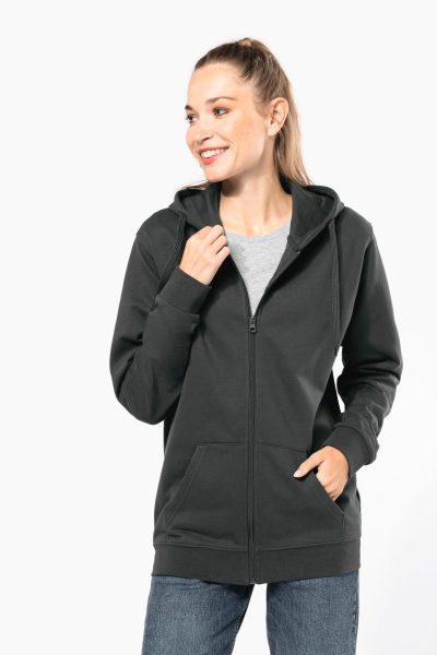 Sweat-shirt recyclé zippé à capuche unisexe – Image 7