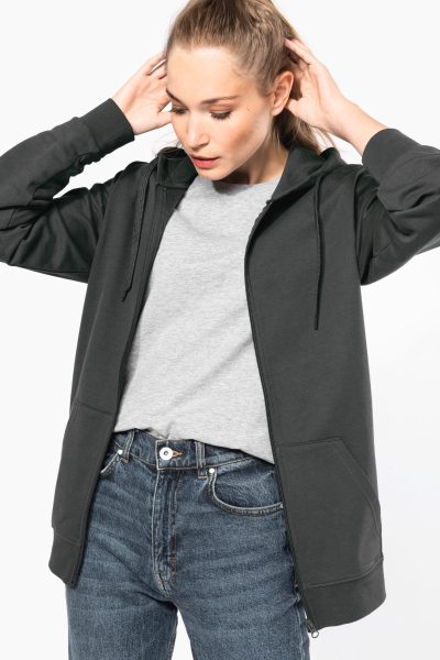 Sweat-shirt recyclé zippé à capuche unisexe – Image 9