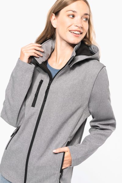 Veste Softshell 3 couches à capuche avec manches amovibles unisexe – Image 10
