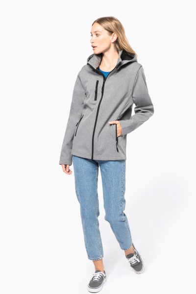 Veste Softshell 3 couches à capuche avec manches amovibles unisexe – Image 12