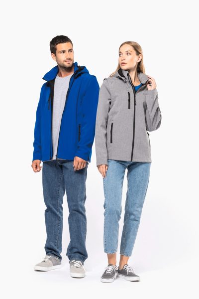 Veste Softshell 3 couches à capuche avec manches amovibles unisexe – Image 14