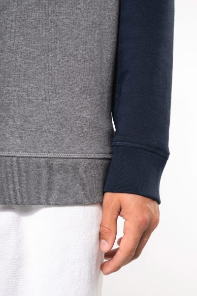 Sweat-shirt French Terry Bio bicolore col rond manches raglan homme – Image 7