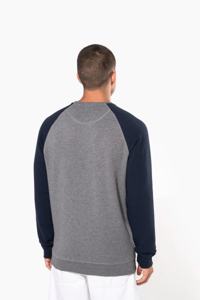 Sweat-shirt French Terry Bio bicolore col rond manches raglan homme – Image 2