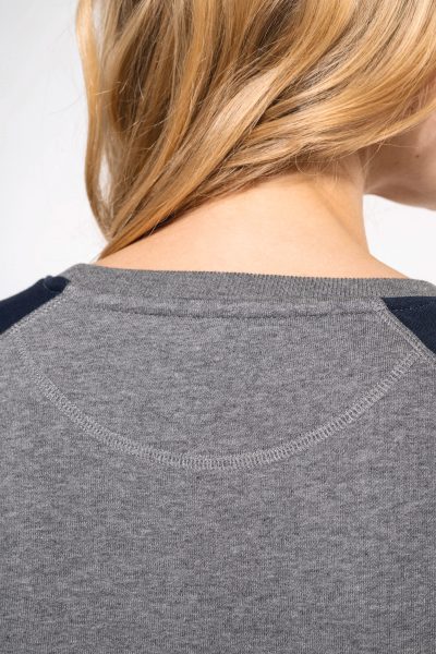 Sweat-shirt French Terry Bio bicolore col rond manches raglan femme – Image 4