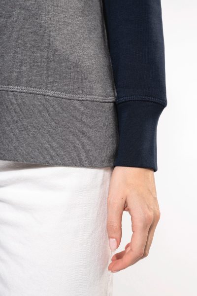 Sweat-shirt French Terry Bio bicolore col rond manches raglan femme – Image 5