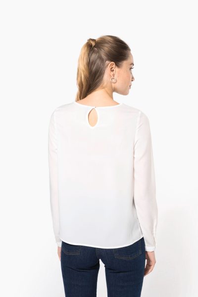 Blouse crêpe manches longues femme – Image 2