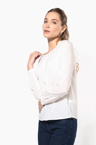 Blouse crêpe manches longues femme – Image 7