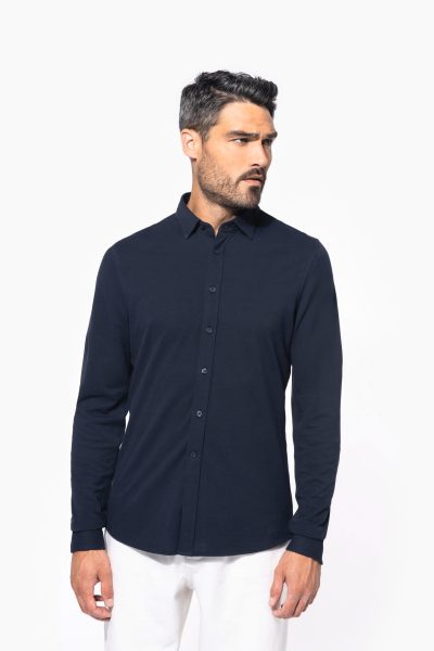 Chemise maille piquée manches longues – Image 3