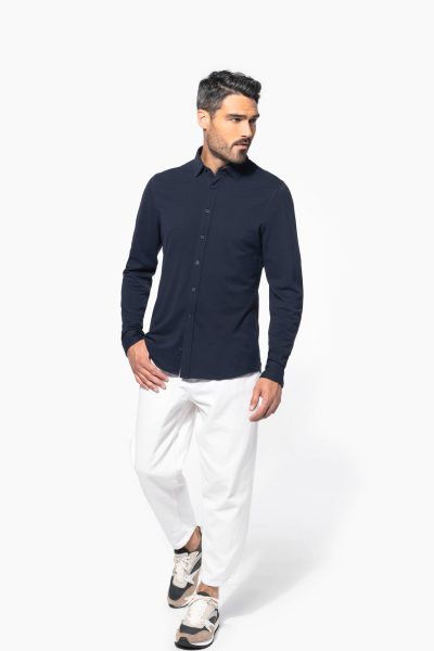 Chemise maille piquée manches longues – Image 4