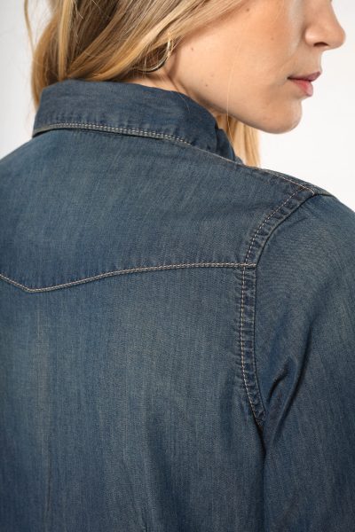 Chemise denim manches longues femme – Image 4