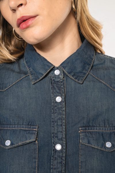 Chemise denim manches longues femme – Image 5