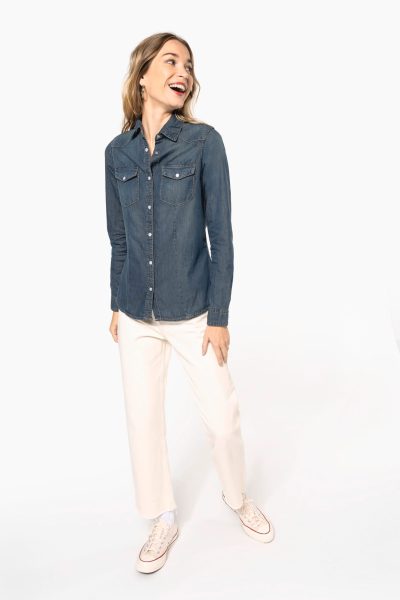 Chemise denim manches longues femme – Image 10