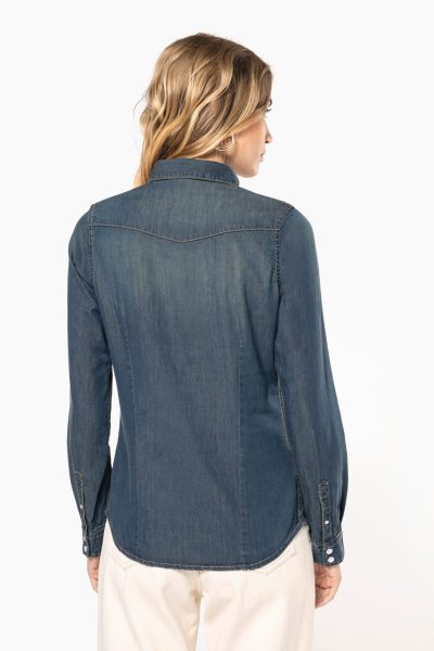 Chemise denim manches longues femme – Image 2