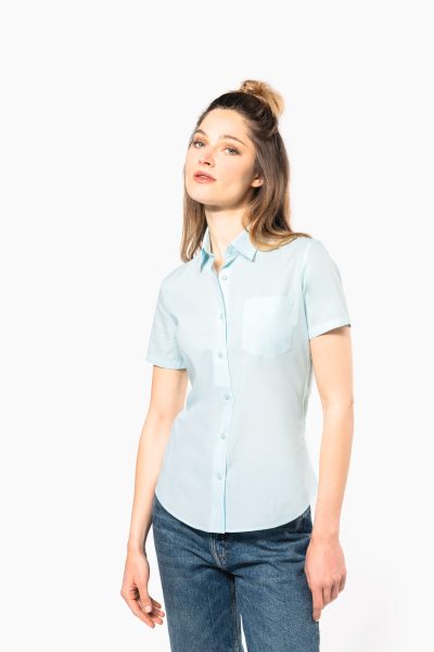Chemise popeline polycoton manches courtes entretien facile femme – Image 3