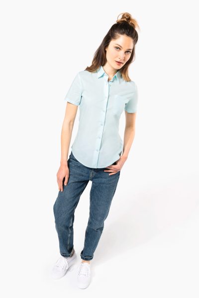 Chemise popeline polycoton manches courtes entretien facile femme – Image 4